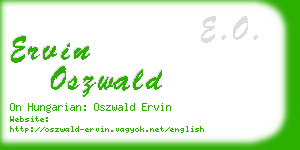 ervin oszwald business card